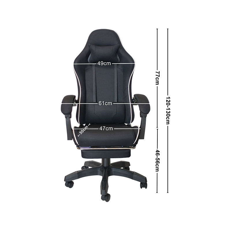 Schwarzer, höhenverstellbarer, normaler Gaming-Stuhl mit Rollendesign